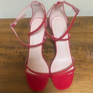 Chinese Laundry Taryn Womens Size 8 Dress Sandals Red Suede NWOT